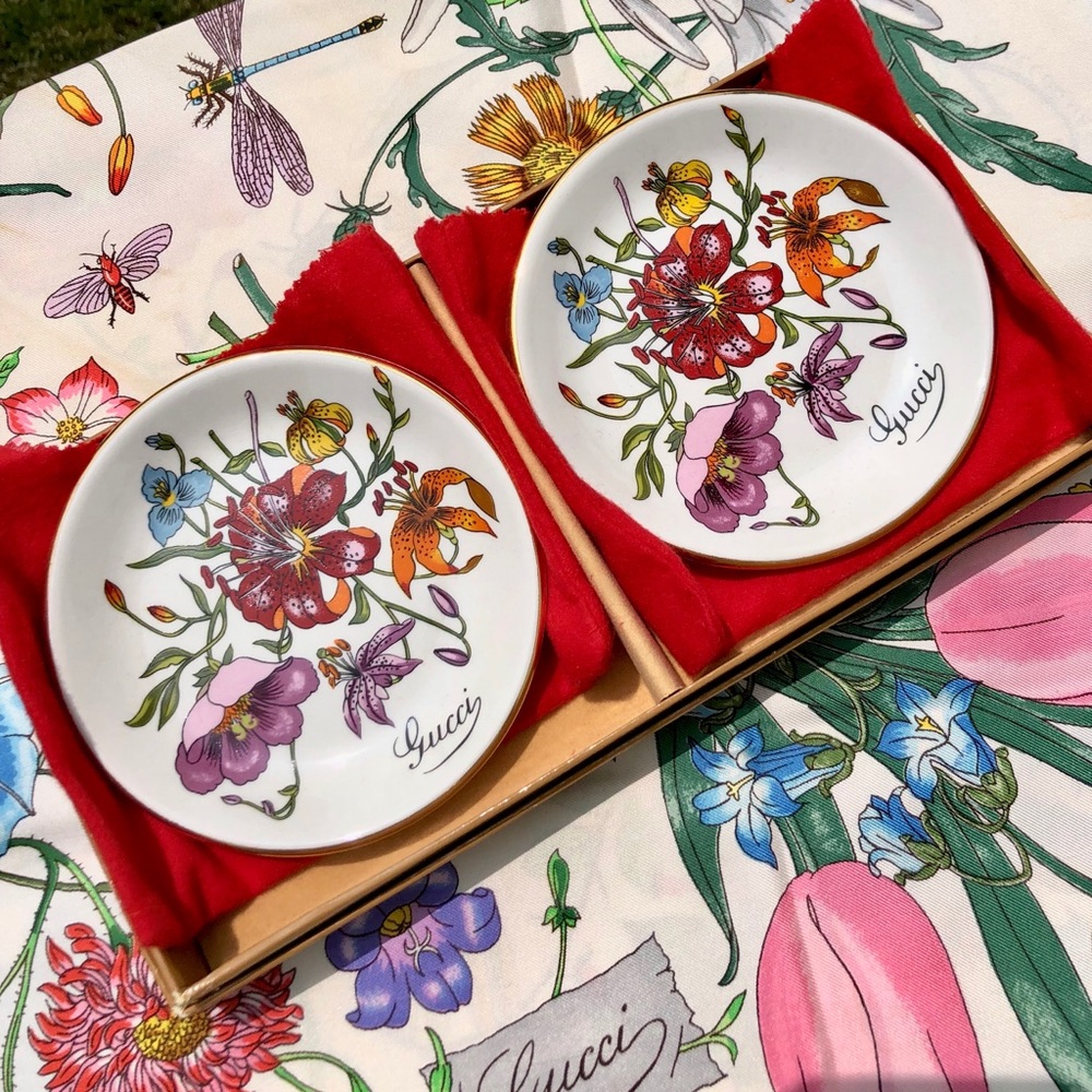 SALE! Pair NEW! ‘70s Gucci Porcelain Trinket Dshs